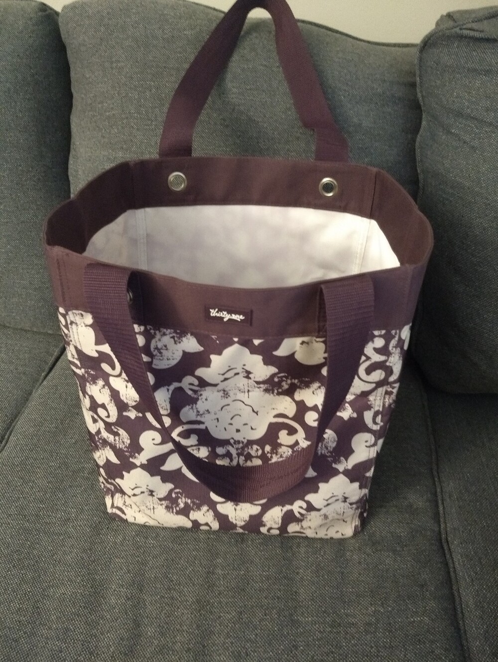 Thirty One - Essential Storage Tote - Purple - Vintage Damask Print